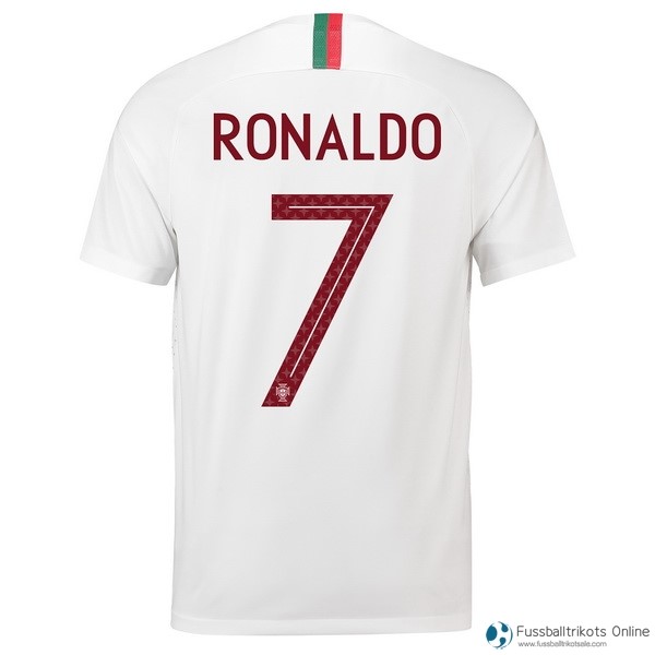 Portugal Trikot Auswarts Ronaldo 2018 Weiß Fussballtrikots Günstig